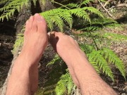 Preview 5 of In the deep bush land where no one goes is a man playing with his extra long toes - MANLYFOOT