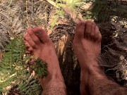 Preview 6 of In the deep bush land where no one goes is a man playing with his extra long toes - MANLYFOOT