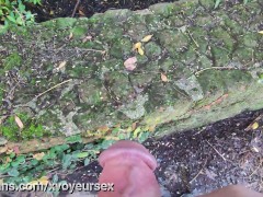 I pull out my cock in front people in the public park with cumshot - Dick flash - XVoyeurSex