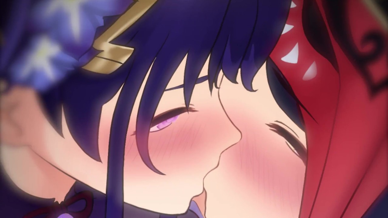 Anime lesbians making out