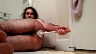 Extreme Toilet Brush Ass Fuck A Lustful Bear Fucks Its Own Ravenous Hole With The Toilet Brush Inside