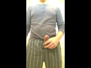 woke up hard cut cock had to pee and shoot cum to desparate relief