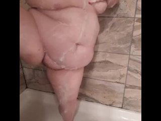 shower, bbw, solo female, naked