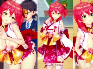 [hentai Game Koikatsu! ]have Sex with Big Tits Vtuber Sakura Miko.3DCG Erotic Anime Video.