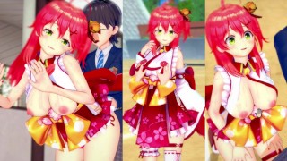 [Hentai Game Koikatsu! ] Faça sexo com Peitões Vtuber Sakura Miko.Vídeo 3DCG Anime Erótico.