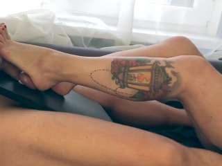 bondage, footjob domination, ball crush, tattooed women