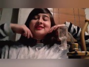 Preview 1 of Dab Sesh with Arab BBW Flashing her Titties + Coughing Fetish