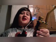 Preview 2 of Dab Sesh with Arab BBW Flashing her Titties + Coughing Fetish