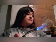 Preview 3 of Dab Sesh with Arab BBW Flashing her Titties + Coughing Fetish