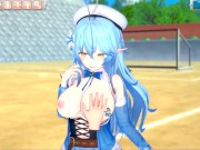 Preview 1 of [Hentai Game Koikatsu! ]Have sex with Big tits Vtuber Yukihana Lamy.3DCG Erotic Anime Video.