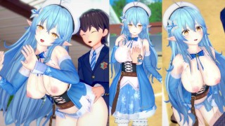 [¡Juego Hentai Koikatsu! ] Tener sexo con Big tits Vtuber Yukihana Lamy.Video de anime erótico 3DCG.
