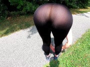 Preview 2 of Ultra transparent leggings - exhibitionist wife
