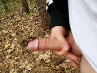Guy Cums in the Forest