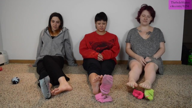 TSM - Alice, Dylan, and Rhea pose their socked and bare feet