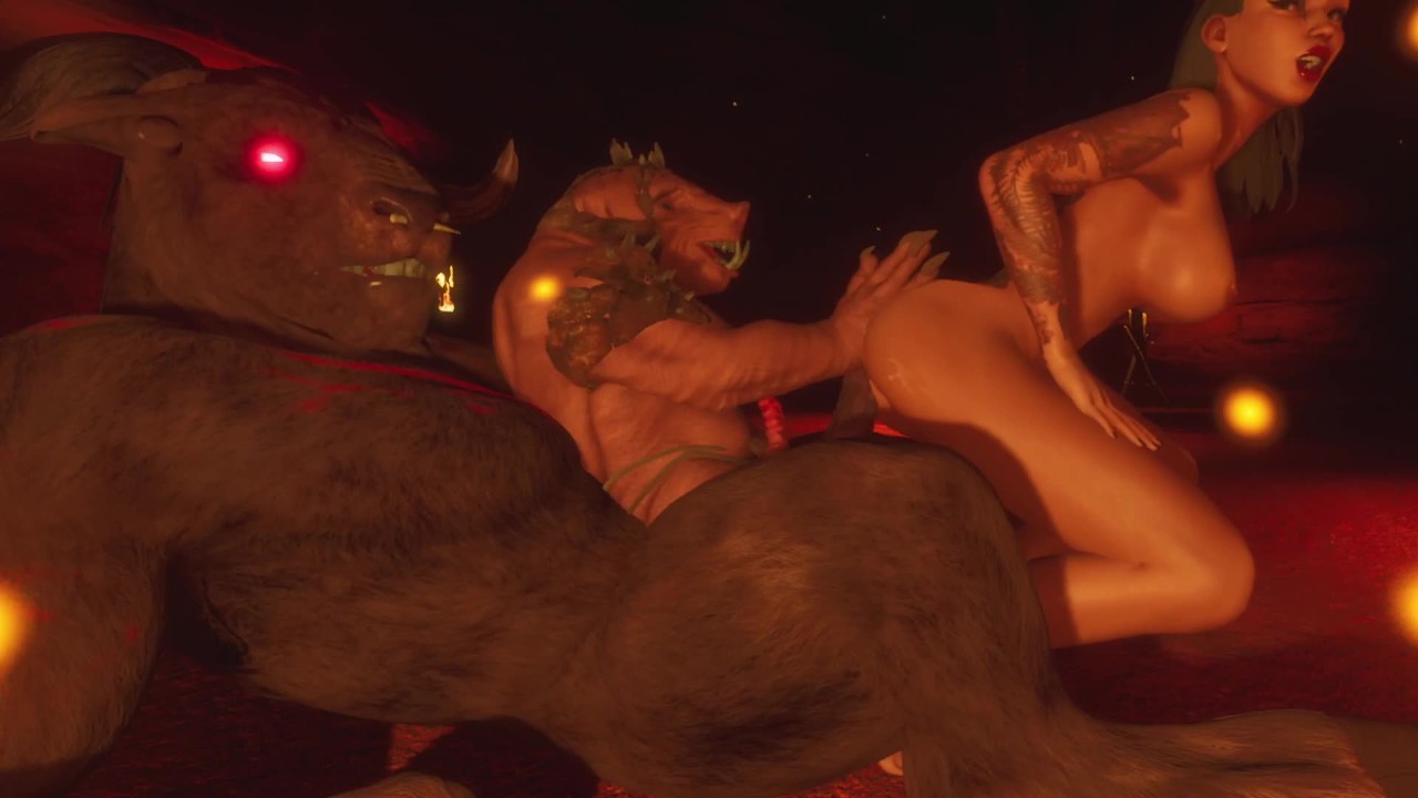 Demon Pig Beast & Big Minotaur Play Rough With Alissa (Some Peeing & Piss)   Wild Life Furries