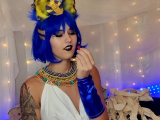 swallow, cosplay, neck fetish, amateur