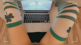 Dick gently enters the small pussy. I masturbate and cum in my panties