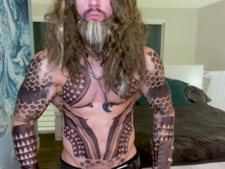 Jason Mamoa has a huge cock Aquaman cosplay