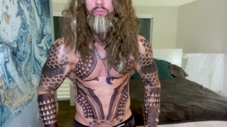 Jason Mamoa has a huge cock Aquaman cosplay
