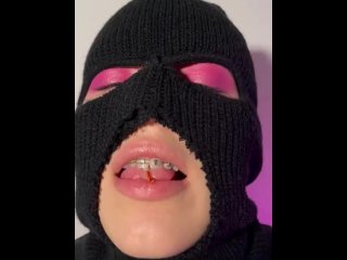 giantess, braces, mouth fetish, webcam