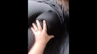 DD Daddy Cums on Sadie's Leggings