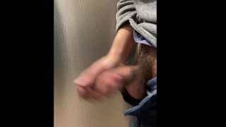 Jerking At A Restroom Stall In A Mall