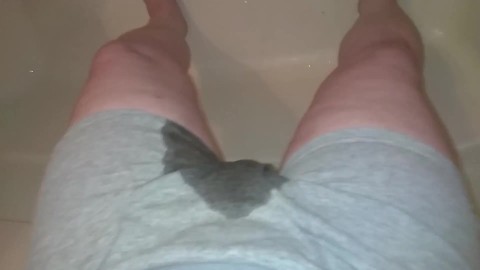 PoV Peeing self in Underwear + masturbating