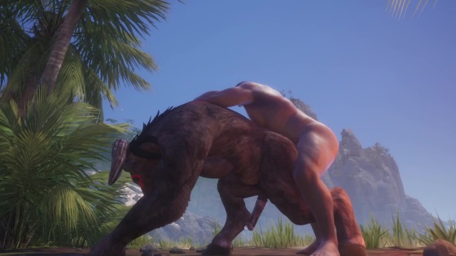 Big Muscle Man Fucks Grok Hard! Minotaur Cums a Bucket Full / (Gay Furry) / Wild Life Furries