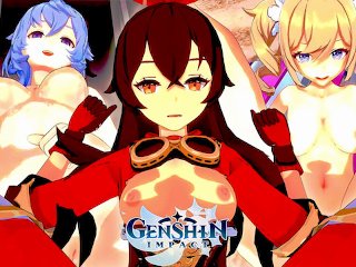 genshin, xinyan, barbara, animation