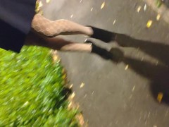 Sissy Ponyboy going to shop and acting in public in sexy dress and high heels