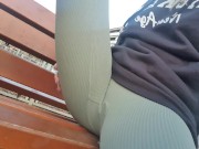 Preview 4 of FETISH Walking in leggins Hot strong teen outdoors
