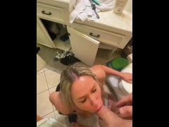 Handyman Flaco throat fucks big titty blonde 