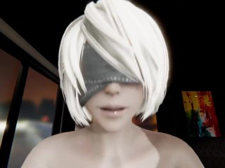 blowjob, teen, 60fps, nier automata