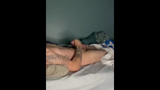 Young Tattooed Guy Plays With Cock