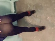 Preview 4 of Dirty girl fucked in the entrance after a public party