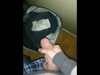 masturbation, laundry, male moaning, cumshot