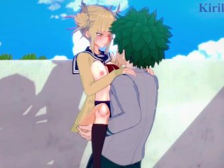 Himiko_Toga and Izuku_Midoriya have deep fucking behind the stairs. - My Hero Academia Hentai