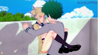 Himiko Toga e Izuku Midoriya follan profundamente detrás de las escaleras. - My Hero Academia Hentai