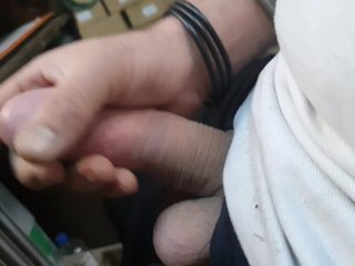 at work, solo male, amateur, jerking off