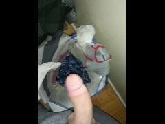 jerking off into the dirty clothes again