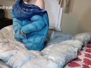 Preview 6 of *Short Version* North Face Womens Nuptse and Big Puffy Japanese Comforter Ends With Cum on Jacket