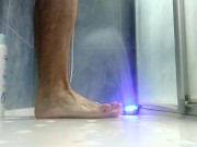 Preview 1 of Would you like to cum on my feet? Bath them with your Sperm please! Sexy Feet Boy Play in the Shower