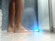 Preview 2 of Would you like to cum on my feet? Bath them with your Sperm please! Sexy Feet Boy Play in the Shower