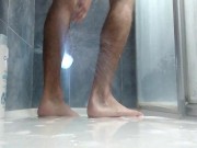 Preview 3 of Would you like to cum on my feet? Bath them with your Sperm please! Sexy Feet Boy Play in the Shower