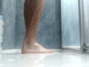 Preview 5 of Would you like to cum on my feet? Bath them with your Sperm please! Sexy Feet Boy Play in the Shower