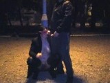 A submissive slut wife takes my piss in her mouth in a public park