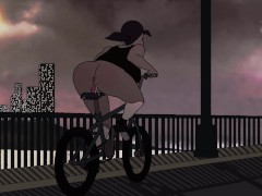 Slutty Girl Rides Dildo On Bike In Public Animation Loop