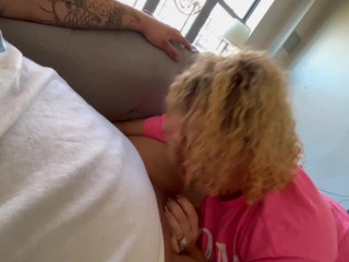 Netflix and chill leads to_him getting sucked dry on the_couch