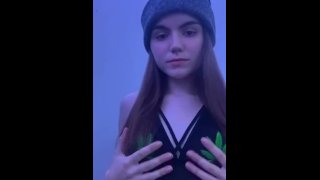 Sexy Tit Drop 19-Year-Old Stoner Girl