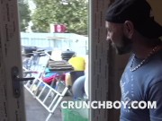 Preview 3 of sucking rreal straight workers witm cum mouth in exhib public street for crunchboy